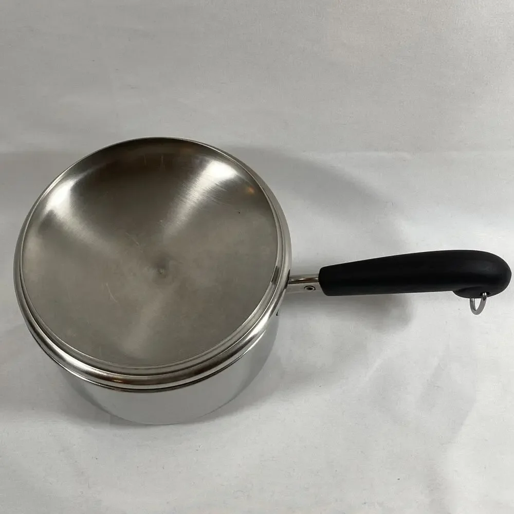 Revere Ware 1 1/2 Qt Tri-Ply Disc Saucepan Pot Lid Stainless Steel Clinton 92e